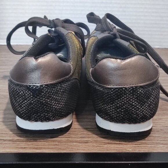 Forever Glam sneakers black and golden metallic colour women's siz 37 (6.5) NWOT - Picture 5 of 9
